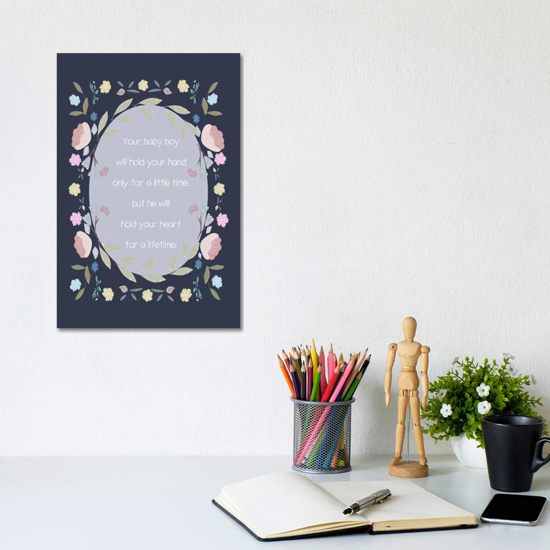 Baby Boy Hand Quote by Leah Straatsma - Wrapped Canvas Print, 20.32 cm H x 30.48 cm W