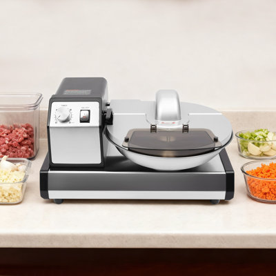 Commercial Electric Food Processor With Dual Motors, 5.28QT Bowl, Adjustable Timer & Safety Lock