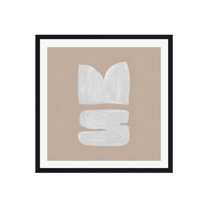 Mid-Century brun II, H 12 po x l 12 po x P 0,75 po, Cadre simple noir, Oui