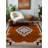 Argan Collection Digital Print Cotton-Polyester Brown Moroccan Rug-1252844417