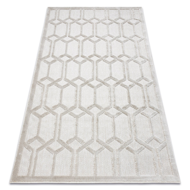 Nicanor Geometric Area Rug, Rectangle 180 x 270cm, Beige