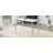 Modern minimalist rectangular dining table, suitable for 4-6 people. Tempered glass countertop+lower MDF board,imitation marble texture, silver metal tapered legs. Suitable for minimalist restaurants.