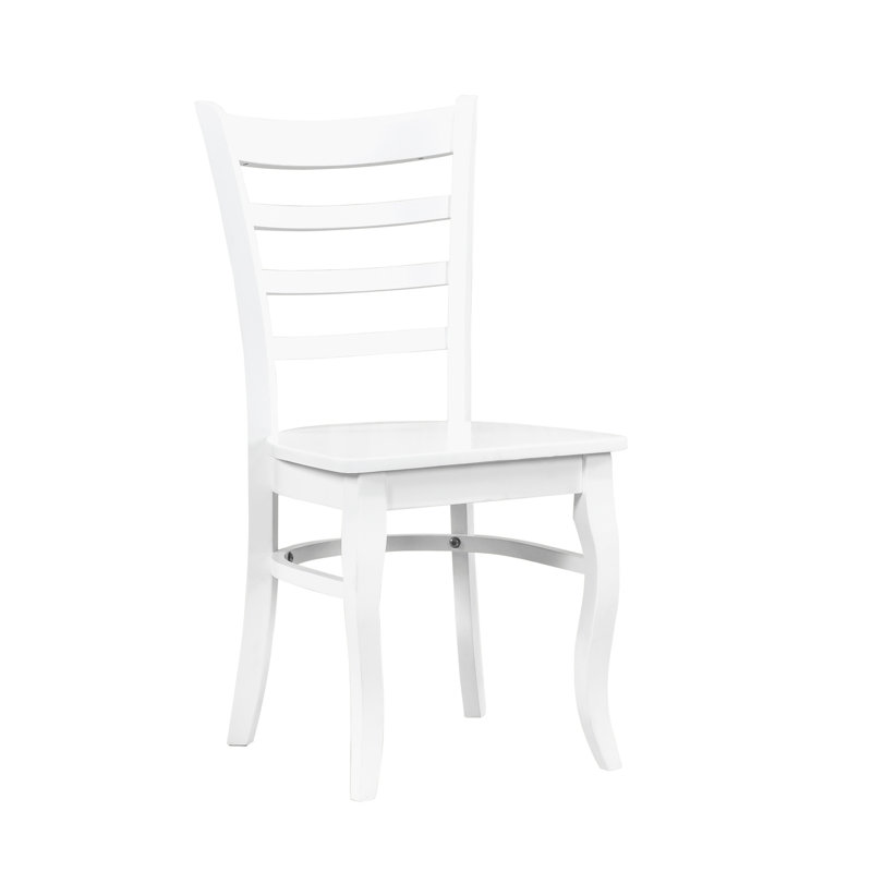 Capacité de poids de 250 lb, chaises de salle à manger blanches avec dossier, en bois, aspect décontracté de 2 chaises en bois, pièce, l 17 po x H 18 po, limite