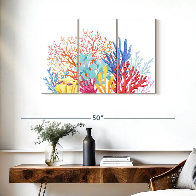 Brampt Pastel Coral Reefs, 24" H x 38" W