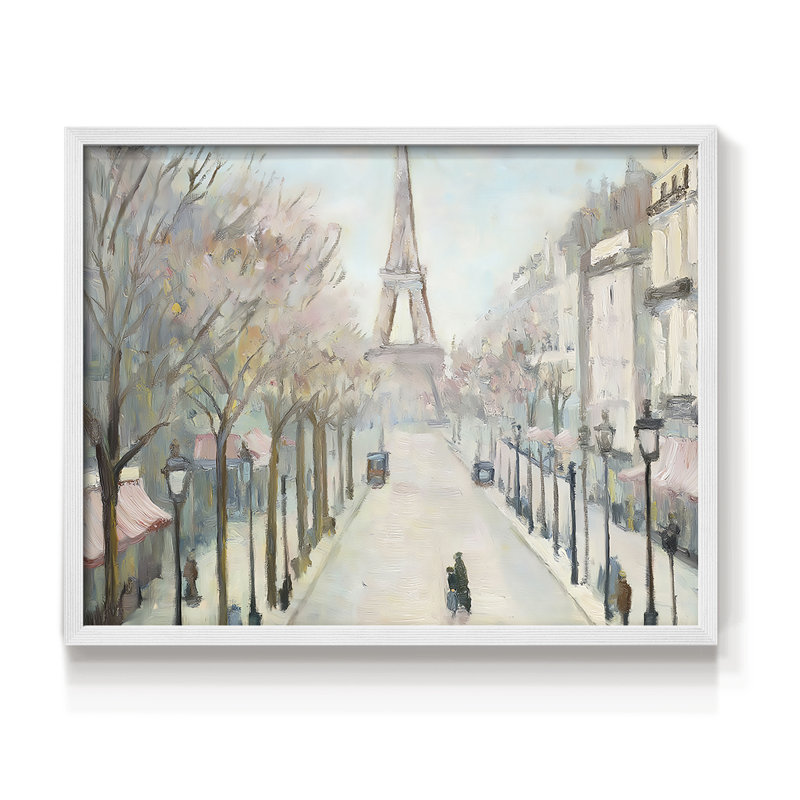 Landscape Series-XLV -Framed Print - Restickable, H 11 po x l 14 po, Blanc