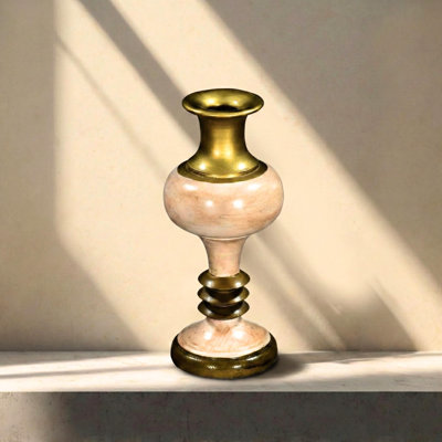 18" Hand Carved Distressed Mango Wood Vase, Rustic Farmhouse Table Centerpiece