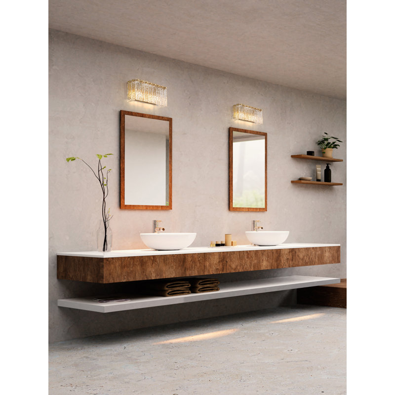 Timeothy 2 Light Vanity, Brushed Gold