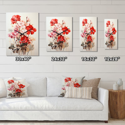 Confessore - Geraniums Wall Clock Oversized