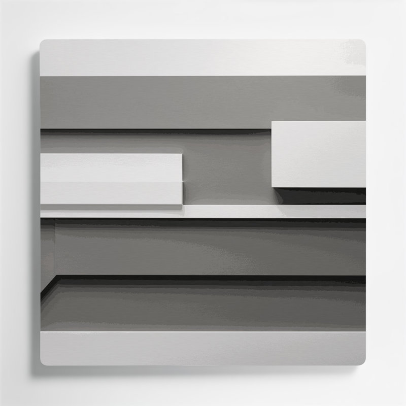Minimalisme 12, art mural gris en métal, 32" H x 32" W