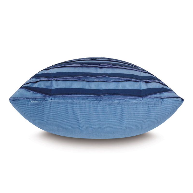 Housse et insert de coussin carré plissé d'extérieur Plisse, Bleu Tarheel / amiral de voile