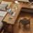 Light chestnut color L-Shaped Solid Wood Writing desk with drawers desk-1978638340-1978638346