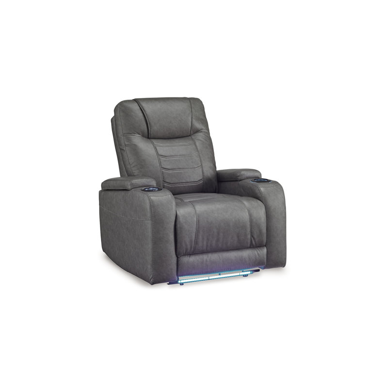 Fauteuil inclinable électrique Scon, 37 po, lumière DEL, similicuir, Gris