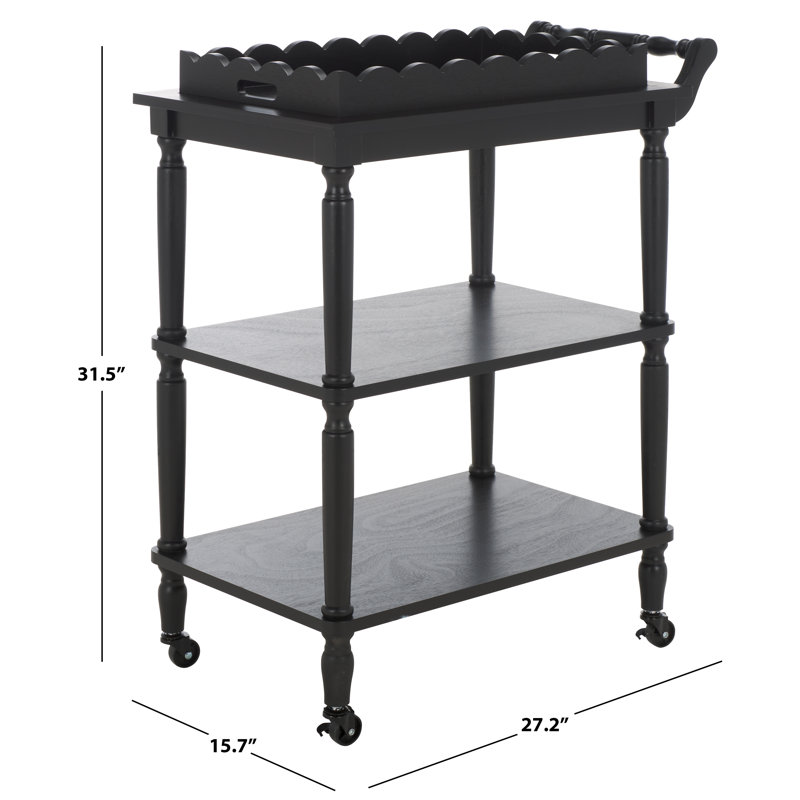 Haven 3 Tier Dining Cart, Matte Black