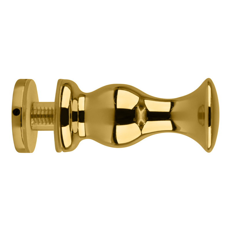 Bouton de porte en verre poli à fixation simple Brixwell K-COLSM-PB, Laiton poli