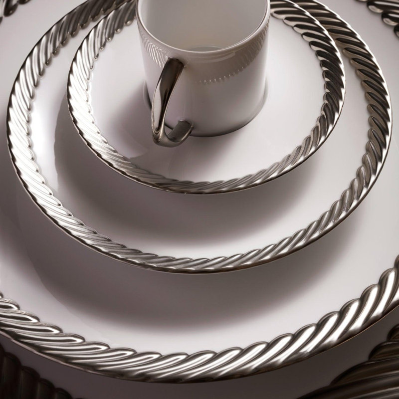 Corde Platinum Tea Cup & Saucer (Gift Set of 2)