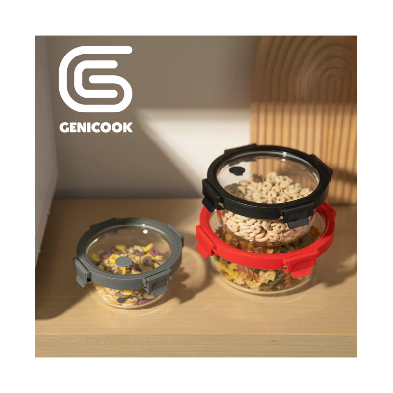 Genicook Glass 3 Container Food Storage Set