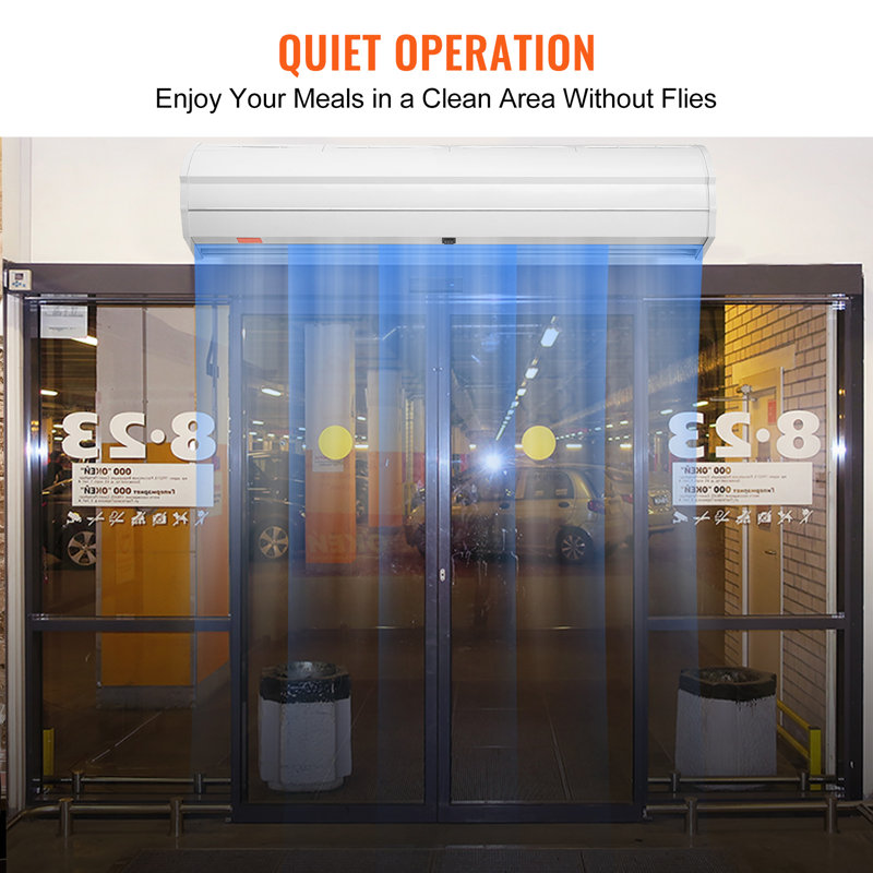 White 48" Commercial Indoor Air Curtain with Two Speeds