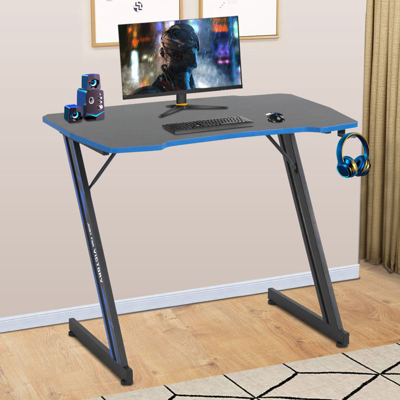 Bureau d'ordinateur Caiti, Noir/bleu