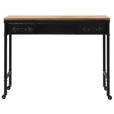 Console Table with Castors 39.4"x13"x31.5" Solid Wood Fir