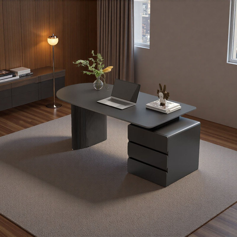 Bureau en ardoise moderne avec rangement à 3 niveaux, H 29,5 po x l 47,2 po x P 23,6 po