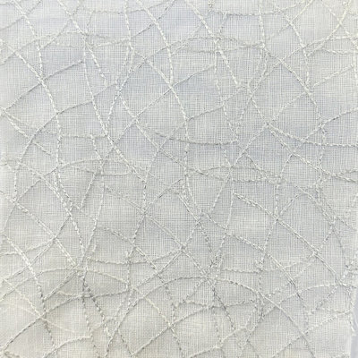 Neptune Fabric | Embroidered Metallic Swirl Sheer Fabric | Drapery & Curtain Fabric
