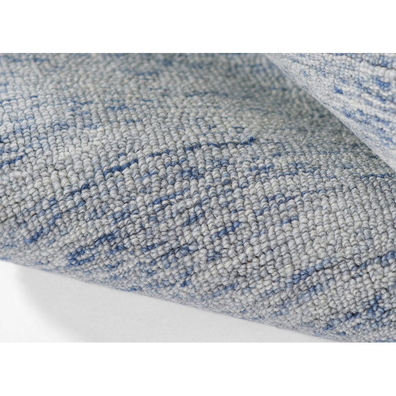 Criston Handmade Tufted Wool Light Blue/Sand Area Rug, Rectangle 2' x 3'