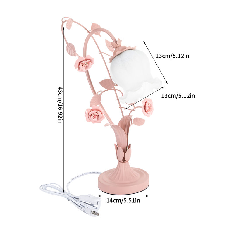 Lampe fantaisie en métal Navreet, Rose