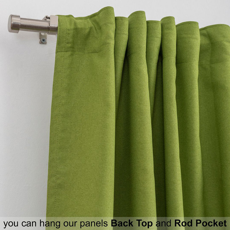 LAXTON Room Darkening Extra Long & Extra Wide Decorative Curtain, 100" W x 240" L, Yellow Green