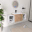 Ensemble de meuble-lavabo mural simple 48 po avec lavabo en résine Acorn et deux petites tablettes de rangement-1796464839-1796464840