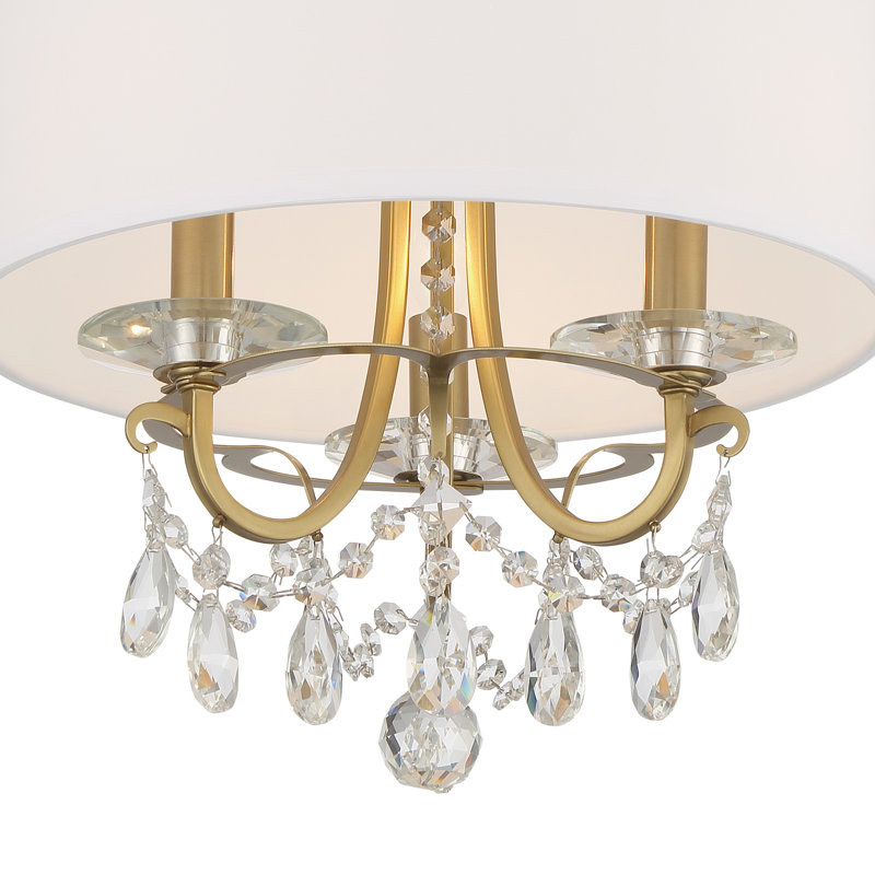 Elane 3 - Light Drum Pendant with Crystal Accents, Italian