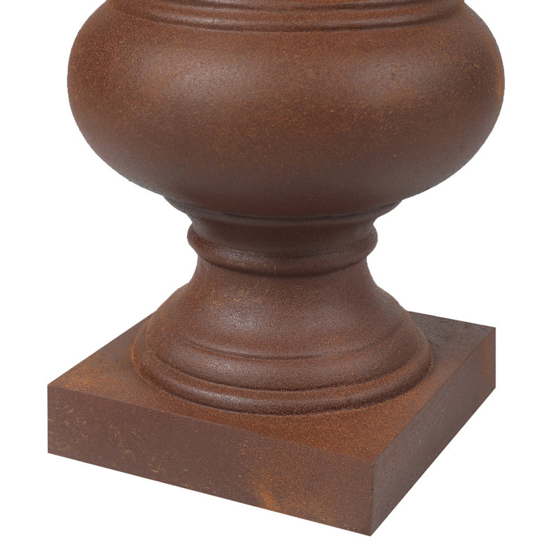 Grand pot à fleurs 22,75 "fait à la main en oxyde de magnésium, Brun rouillé