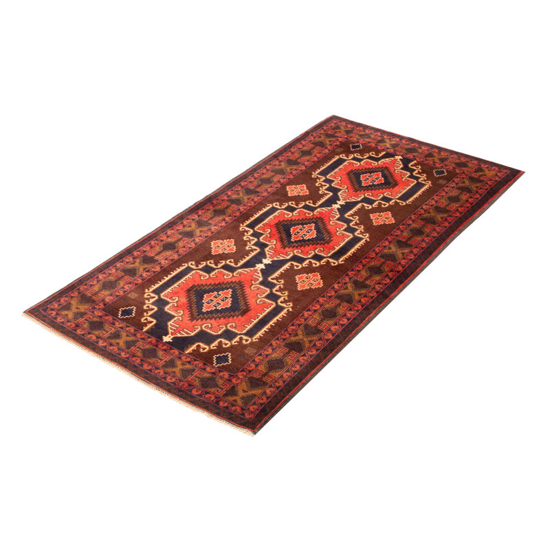 Tapis brun foncé Teimani 3 pi 8 po x 7 pi 0 po