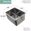 Brightwork 23'' L Stainless Steel Single Basin Kitchen Sink
