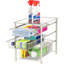 Tiroir de rangement 3 paniers empilables pour la salle de bain et la cuisine, blanc