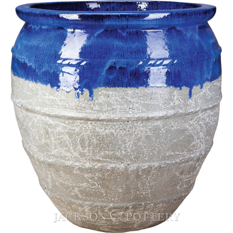 Pot à eau 29,5 po Magnus - bleu sur pierre grise, Bleu/gris