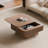 31.5" Square Solid Wood Coffee Table with Hidden Storage Sopace-1202760596