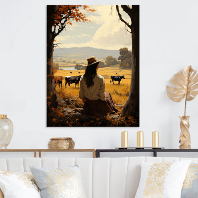 «Countryside Calm Woman Meadows II» - mode, art en métal