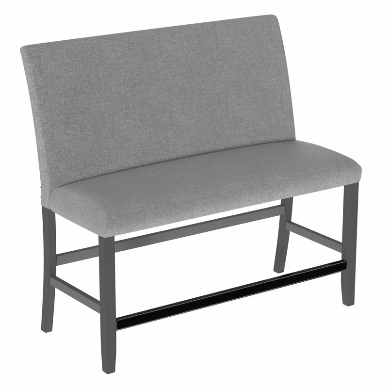 Banc rembourré gris avec dossier
