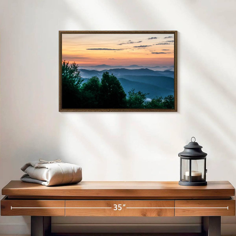 Blue Ridge, 19 po x 13 po, Cadre flottant noyer