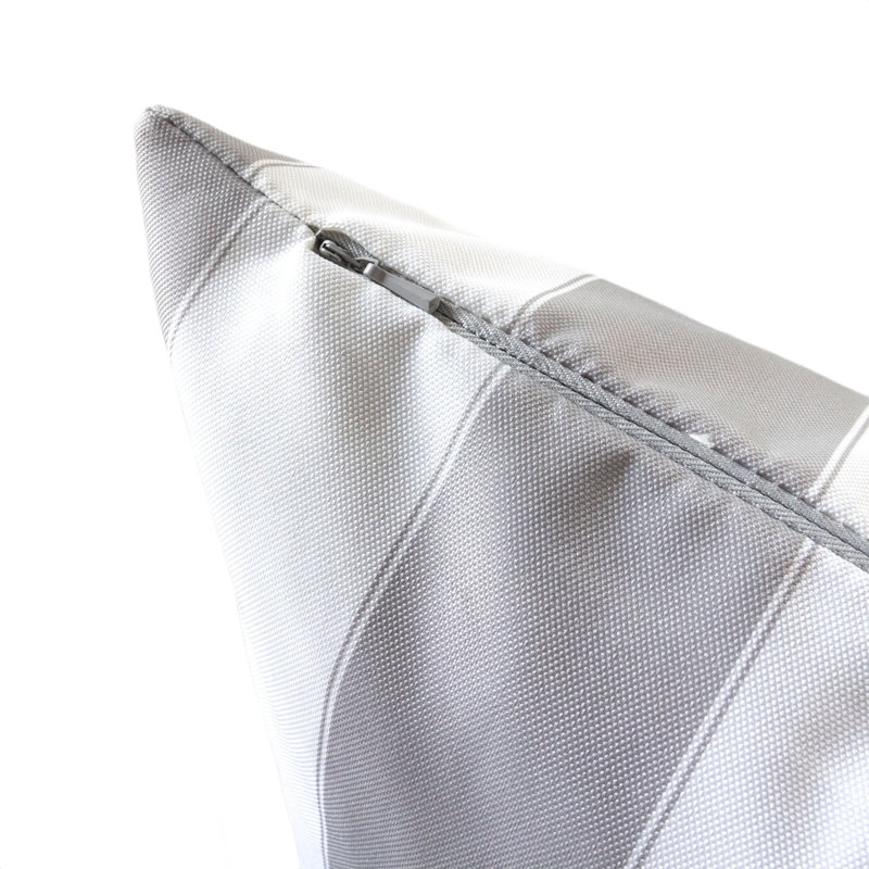 Housse de coussin d'extérieur Keo, Argenté / blanc, Carré H 20 po x l 20 po