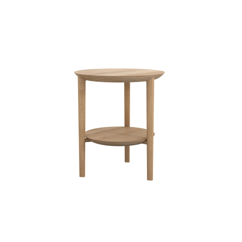 Bok Solid Wood End Table, Natural Oak