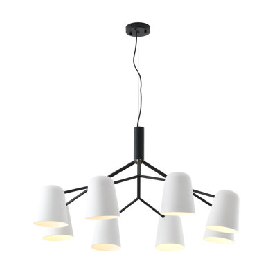 Lustre noir moderne à 8 lumières Loachapoka