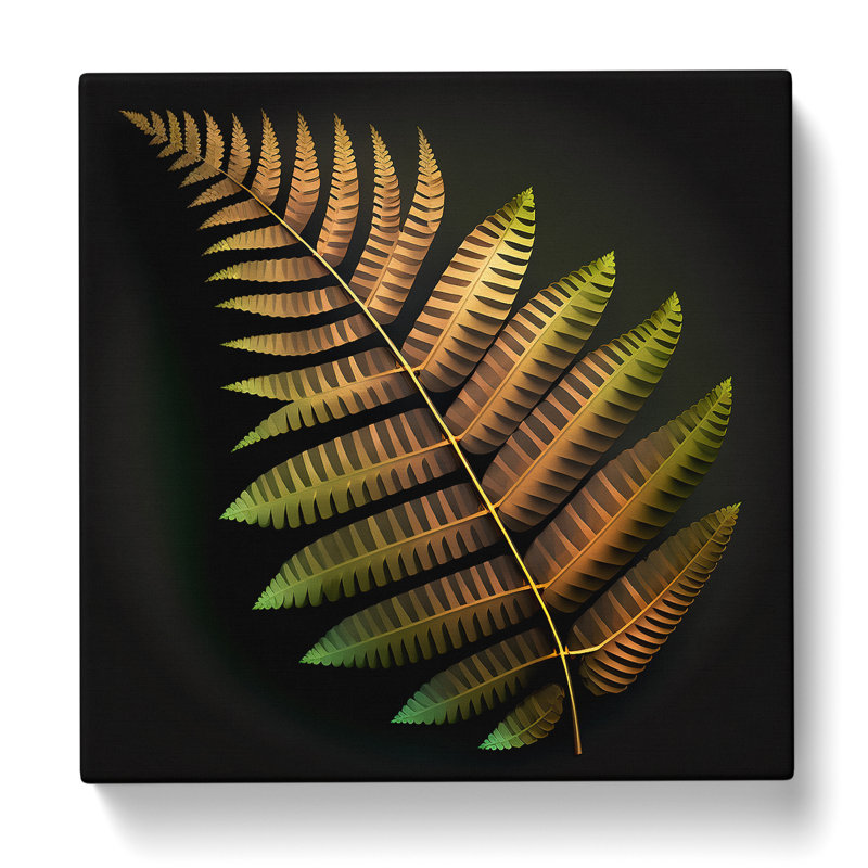 Fern Leaf Polygon - Wrapped Canvas, 50cm H x 50cm W x 3cm D