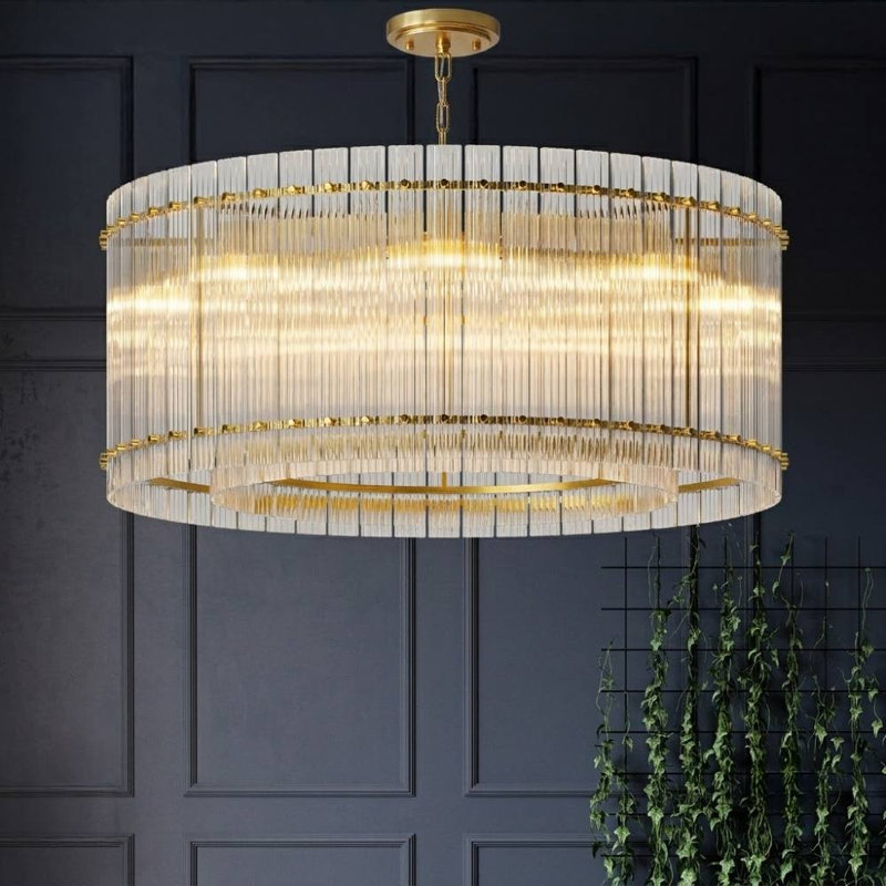 Lustre en verre (doré), Doré