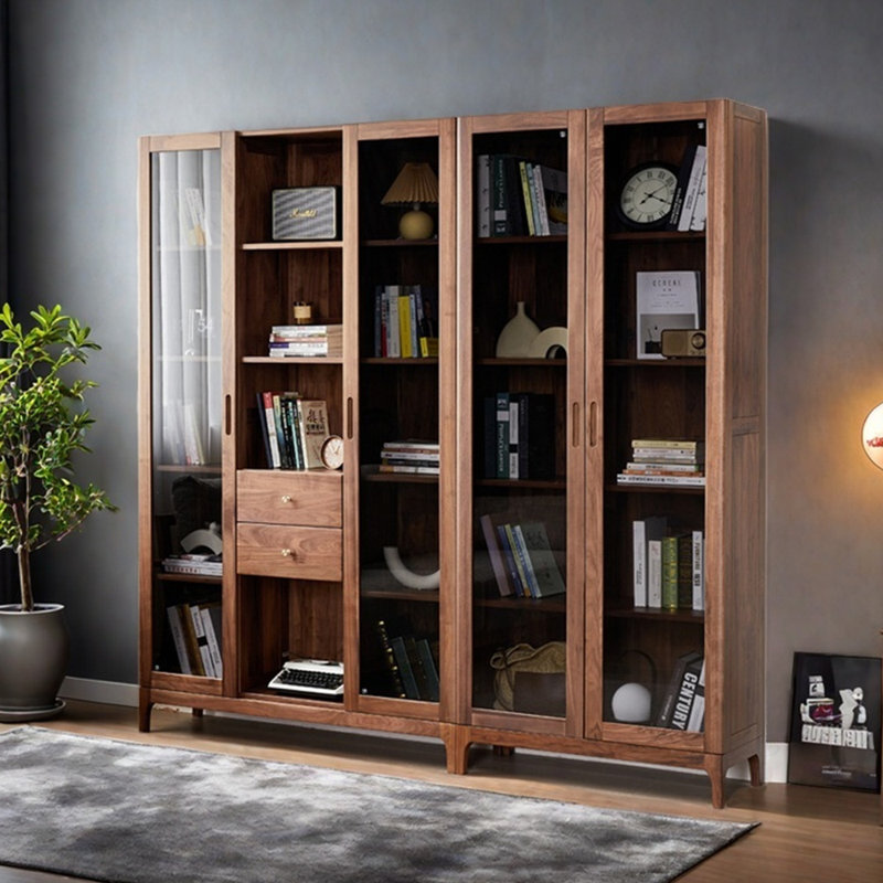 Light luxury walnut bookcase