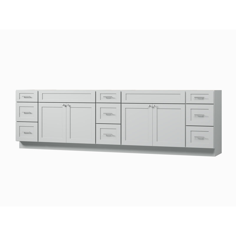 117'' Double Bathroom Vanity Base only, Gray