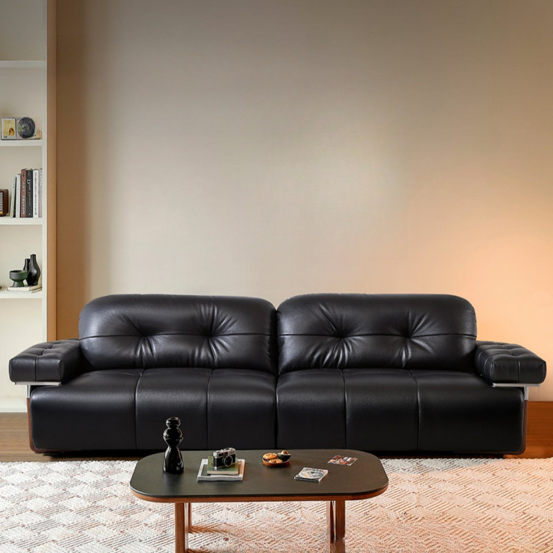 Bauhaus Retro Straight Black Sofa