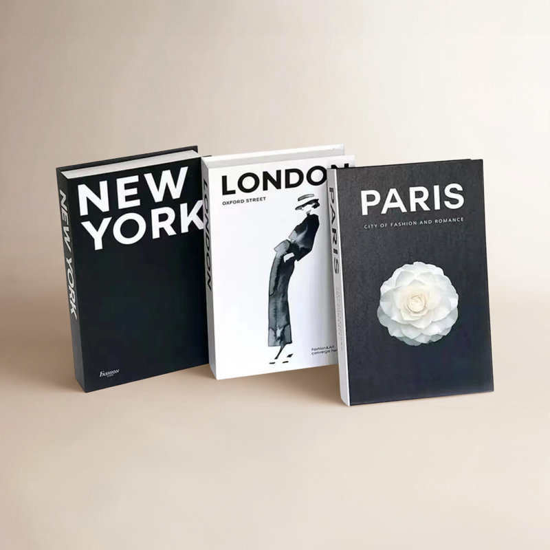 London London New York Decor, ensemble de faux livres Kaeman noir et blanc