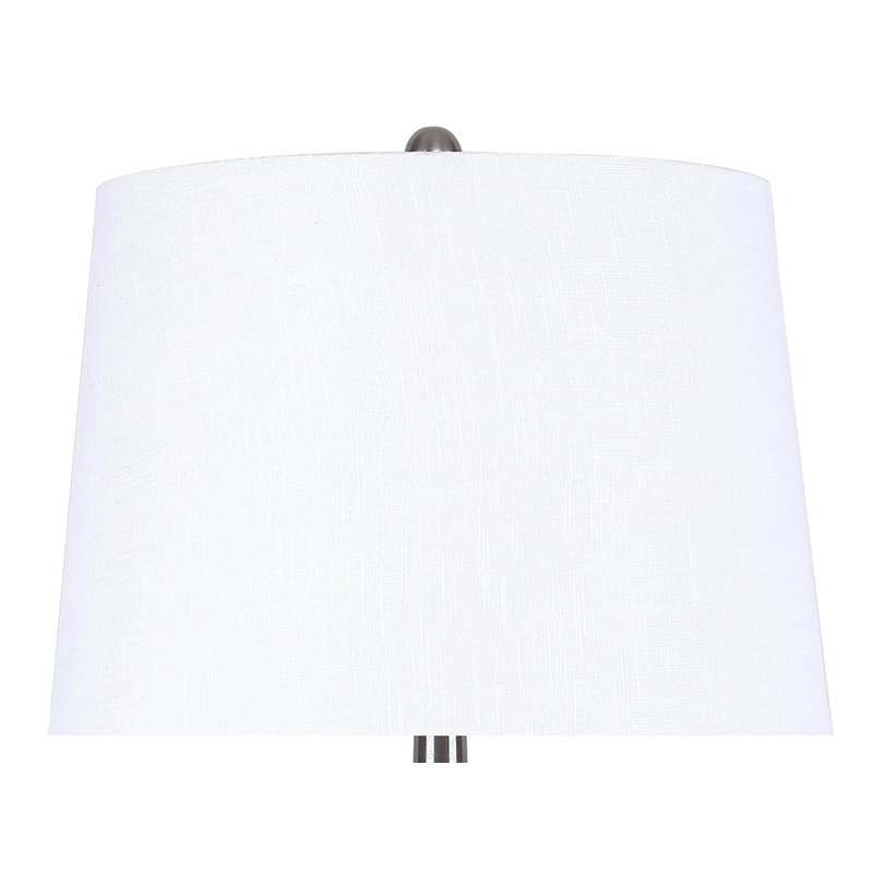 Ensemble de lampe de table 30,75 "avec USB Mattoon, Nickel brossé, Blanc