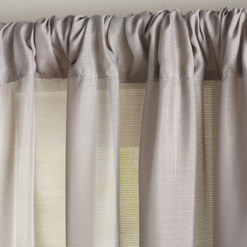 White Sheer Polyester Rod Pocket Light Filtering Curtain Panel